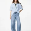 Chemise unisexe en seersucker | Manches courtes | Rayée Chemise unisexe en seersucker | Manches courtes | Rayée