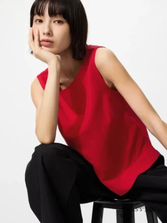 Chemisier en mélange de lin pour femme | Sans manches Chemisier en mélange de lin pour femme | Sans manches