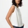 Chemisier en mélange de lin pour femme | Sans manches Chemisier en mélange de lin pour femme | Sans manches