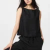 Chemisier en mélange de lin pour femme | Sans manches Chemisier en mélange de lin pour femme | Sans manches