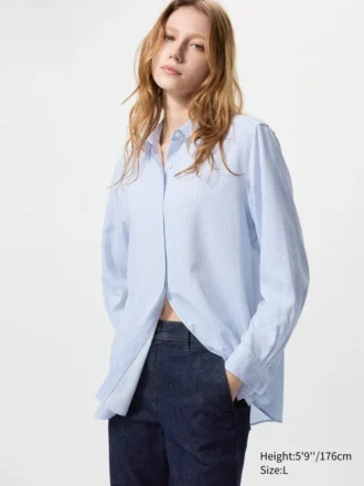 Chemisier en rayonne pour femme | Rayé Chemisier en rayonne pour femme | Rayé
