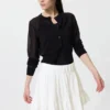 Jupe volumineuse en seersucker pour femme