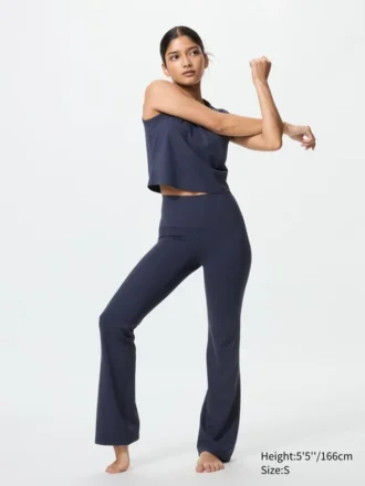 Leggings évasés à côtes souples AIRism pour femme