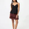 Mini-jupe à volants froncés pour femme Mini-jupe à volants froncés pour femme