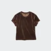 Mini-t-shirt en velours doux pour femme