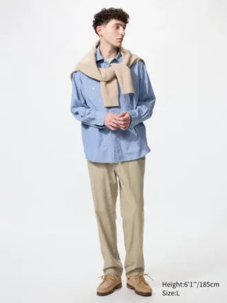 Pantalon ample en mélange de lin pour homme