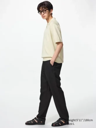 Pantalon ample en mélange de lin pour homme