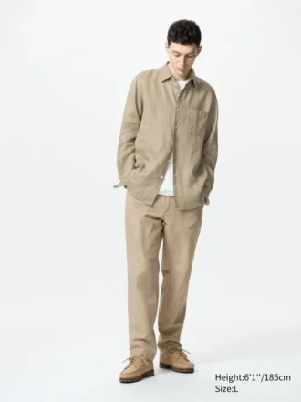 Pantalon ample unisexe en mélange de lin