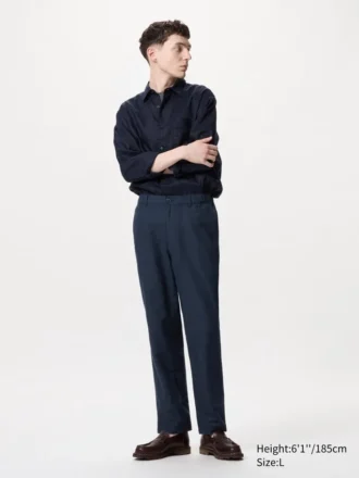 Pantalon ample unisexe en mélange de lin