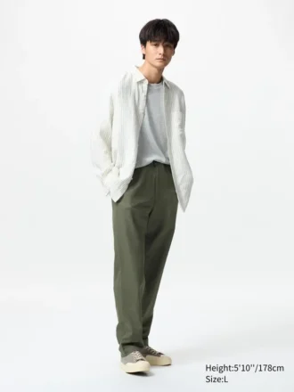 Pantalon ample unisexe en mélange de lin