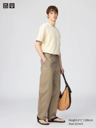Pantalon chino large pour homme