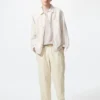 Pantalon court décontracté en lin mélangé pour homme