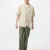 Pantalon court décontracté en lin mélangé pour homme