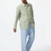 Pantalon court décontracté en lin mélangé pour homme