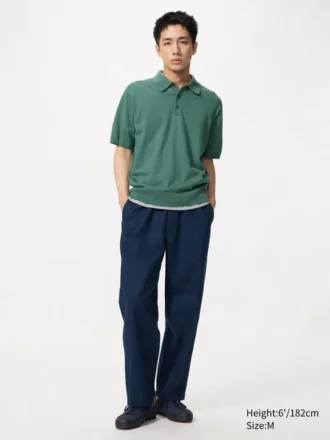 Pantalon court décontracté en lin mélangé pour homme