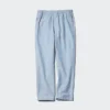Pantalon court décontracté en lin mélangé pour homme