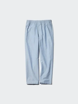 Pantalon court décontracté en lin mélangé pour homme