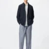 Pantalon court pour homme en mélange de lin | Rayé