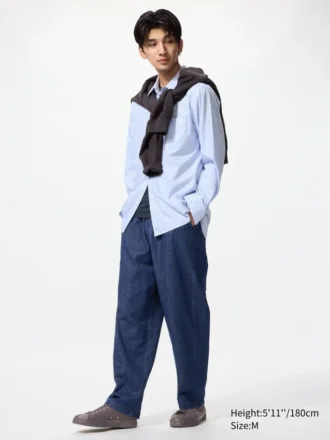 Pantalon de cheville extensible unisexe | Denim
