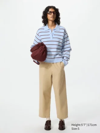 Pantalon de femme ample en coton, longueur cheville