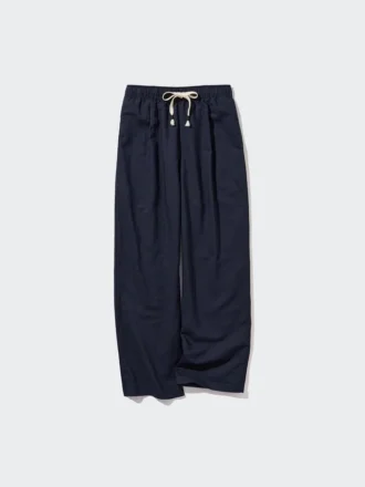 Pantalon facile à porter en mélange de lin pour femme