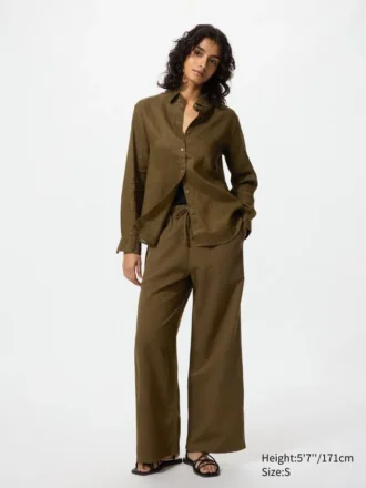 Pantalon facile à porter en mélange de lin pour femme Pantalon facile à porter en mélange de lin pour femme