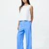 Pantalon facile à porter en mélange de lin pour femme Pantalon facile à porter en mélange de lin pour femme