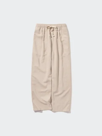 Pantalon facile à porter en mélange de lin pour femme