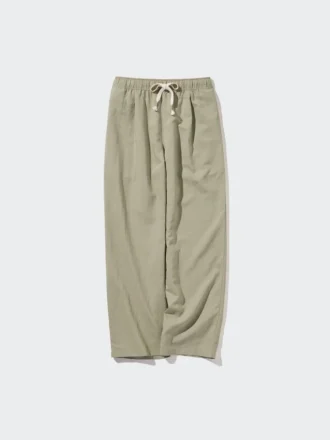 Pantalon facile à porter en mélange de lin pour femme