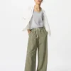 Pantalon facile à porter en mélange de lin pour femme | Rayé Pantalon facile à porter en mélange de lin pour femme | Rayé