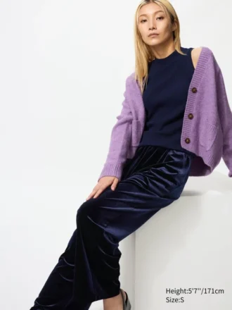 Pantalon facile à porter en velours doux pour femme