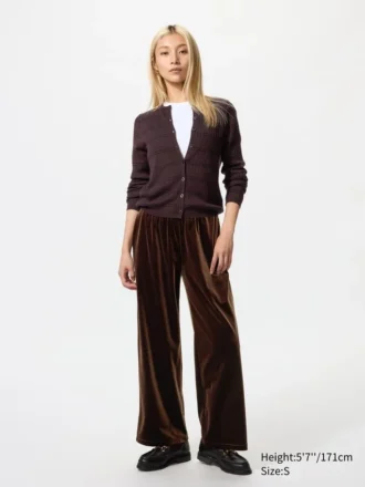 Pantalon facile à porter en velours doux pour femme