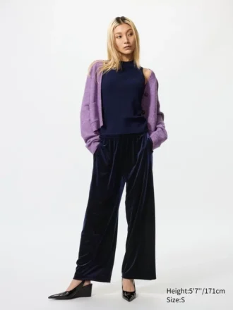 Pantalon facile à porter en velours doux pour femme