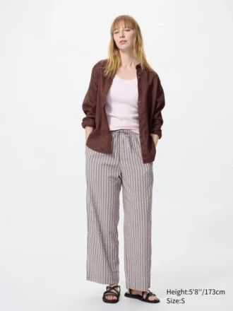 Pantalon facile pour femme | Rayé