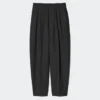 Pantalon femme à jambes larges en mélange de lin