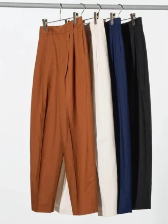 Pantalon femme à jambes évasées en mélange de lin