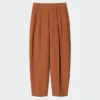 Pantalon femme à jambes évasées en mélange de lin