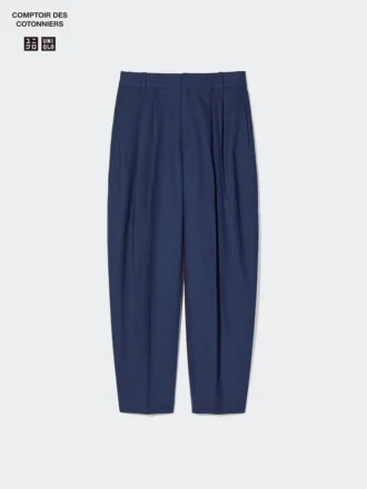 Pantalon femme à jambes évasées en mélange de lin