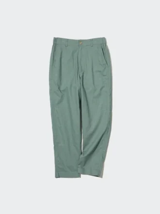 Pantalon fuselé en lin et coton pour femme