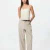 Pantalon fuselé en lin et coton pour femme Pantalon fuselé en lin et coton pour femme