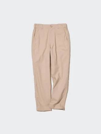 Pantalon fuselé en lin et coton pour femme