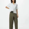 Pantalon fuselé en lin et coton pour femme Pantalon fuselé en lin et coton pour femme