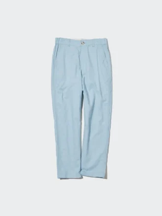 Pantalon fuselé en lin et coton pour femme