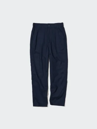 Pantalon fuselé en lin et coton pour femme