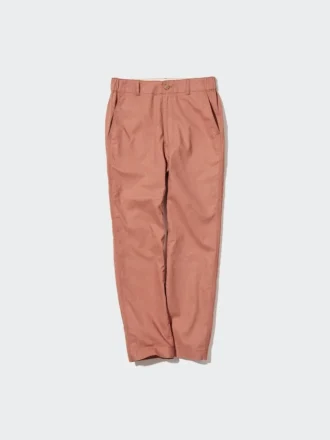 Pantalon fuselé en lin et coton pour femme