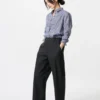 Pantalon fuselé en lin et coton pour femme Pantalon fuselé en lin et coton pour femme