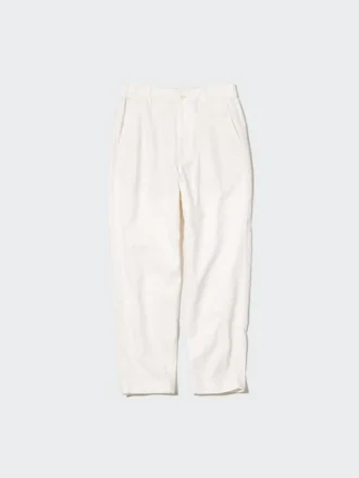 Pantalon fuselé en lin et coton pour femme