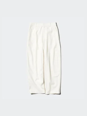 Pantalon fuselé en lin et coton pour femme