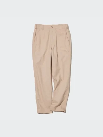 Pantalon fuselé en lin et coton pour femme