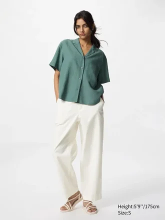 Pantalon fuselé en lin et coton pour femme | Grande taille